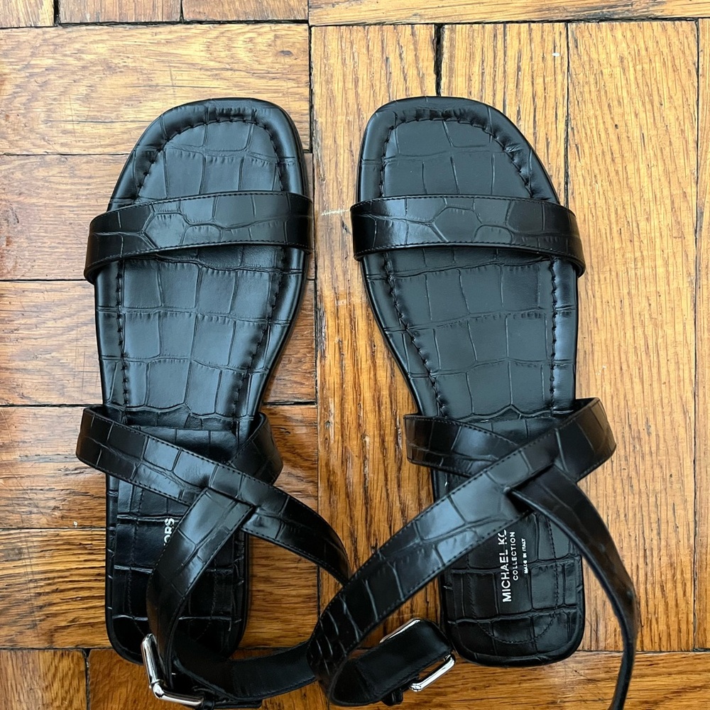 Michael Kors Collection Black Strappy Sandals